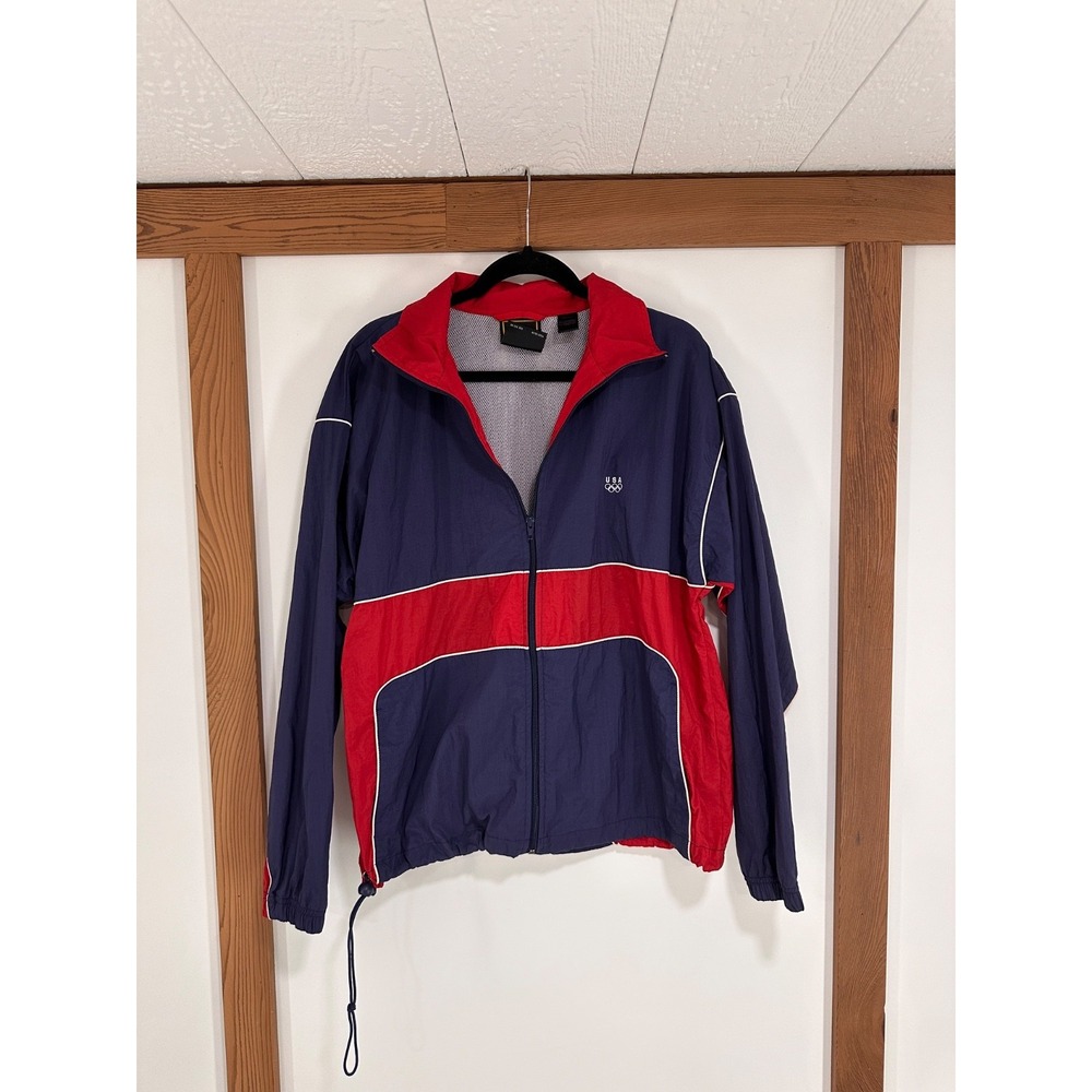 Vintage Team USA Olympic‎ Windbreaker Jacket JCPenney Exclusive Navy Red White